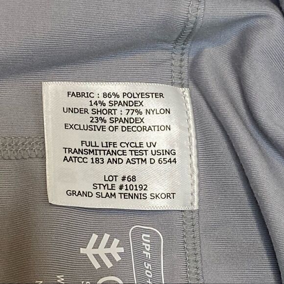 Coolibar gray grand slam UPF 50+ tennis skort size M - Picture 11 of 14